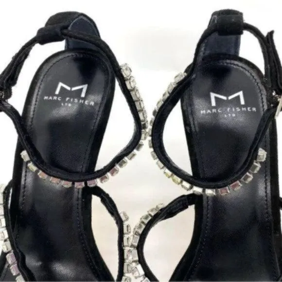 Marc Fisher Women's Dezzi Embellished Strappy High Heel Sandals Size 9 New