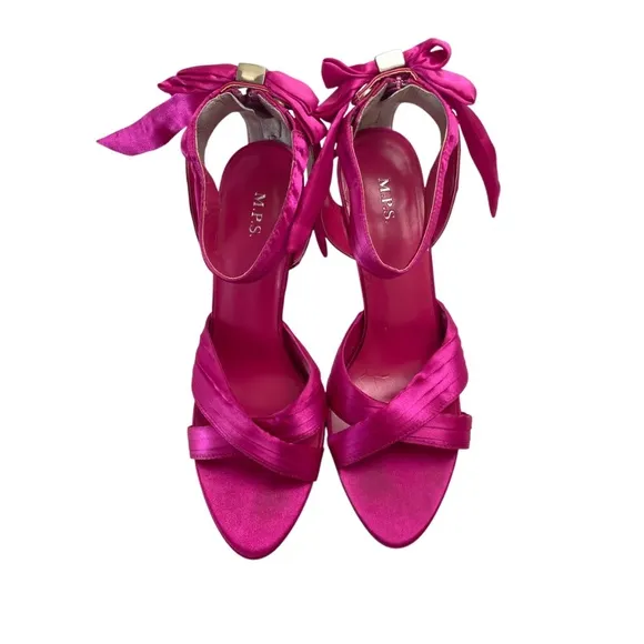MARION PARKE Ballard Satin   Leather Sandals Hot Pink Size 9