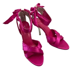 MARION PARKE Ballard Satin   Leather Sandals Hot Pink Size 9