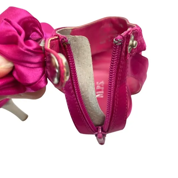MARION PARKE Ballard Satin   Leather Sandals Hot Pink Size 9