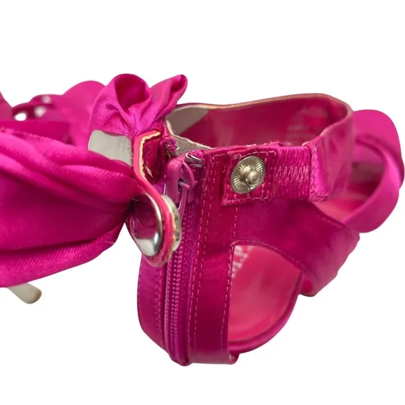 MARION PARKE Ballard Satin   Leather Sandals Hot Pink Size 9