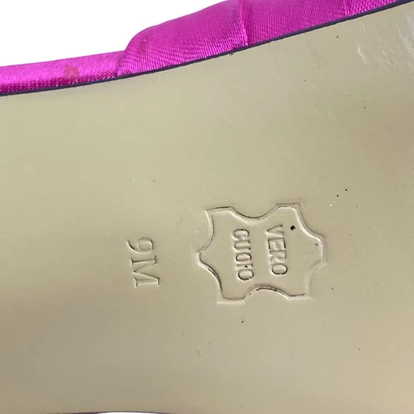 MARION PARKE Ballard Satin   Leather Sandals Hot Pink Size 9