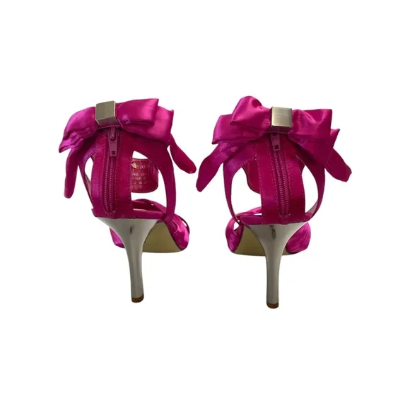 MARION PARKE Ballard Satin   Leather Sandals Hot Pink Size 9
