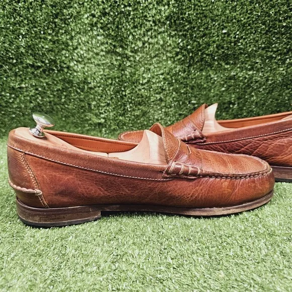 Martin Dingman All American Saddle Brown Leather Penny Loafers Mens Size 10