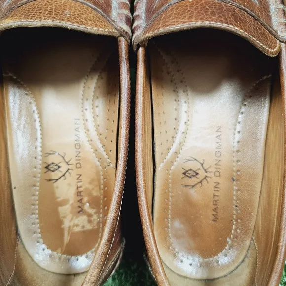 Martin Dingman All American Saddle Brown Leather Penny Loafers Mens Size 10