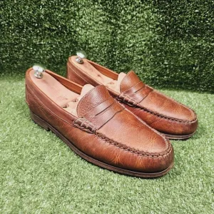 Martin Dingman All American Saddle Brown Leather Penny Loafers Mens Size 10