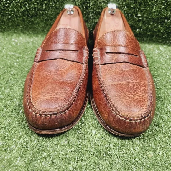 Martin Dingman All American Saddle Brown Leather Penny Loafers Mens Size 10