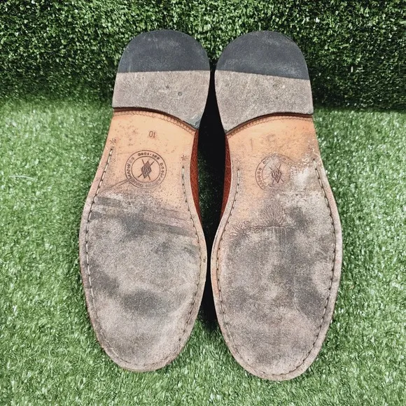 Martin Dingman All American Saddle Brown Leather Penny Loafers Mens Size 10