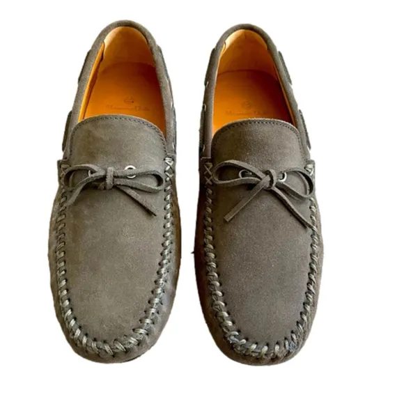 MASSIMO DUTTI Split Suede Loafer Muted Khaki Olive Green, Men’s Size 41 (US 8)