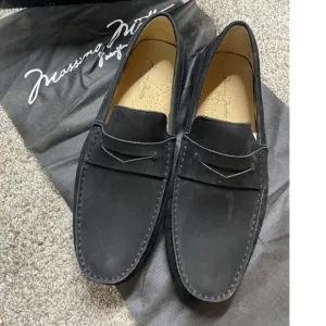 Massimo Matteo Black Suede Nubuck Penny Driver Loafers Men’s Size 11 New In Box