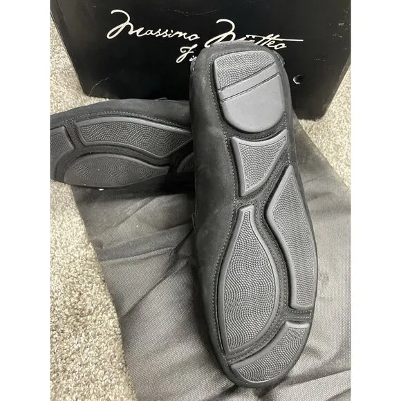 Massimo Matteo Black Suede Nubuck Penny Driver Loafers Men’s Size 11 New In Box