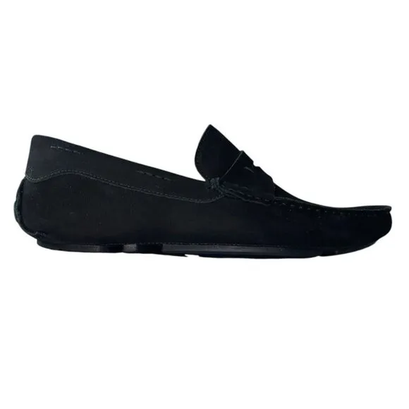 Massimo Matteo Black Suede Nubuck Penny Driver Loafers Men’s Size 11 New In Box