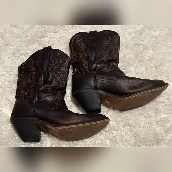 MATERSON Women's RB7467 Brown Geniune Leather Mid Calf Cowboy Boots Sz. 10 M