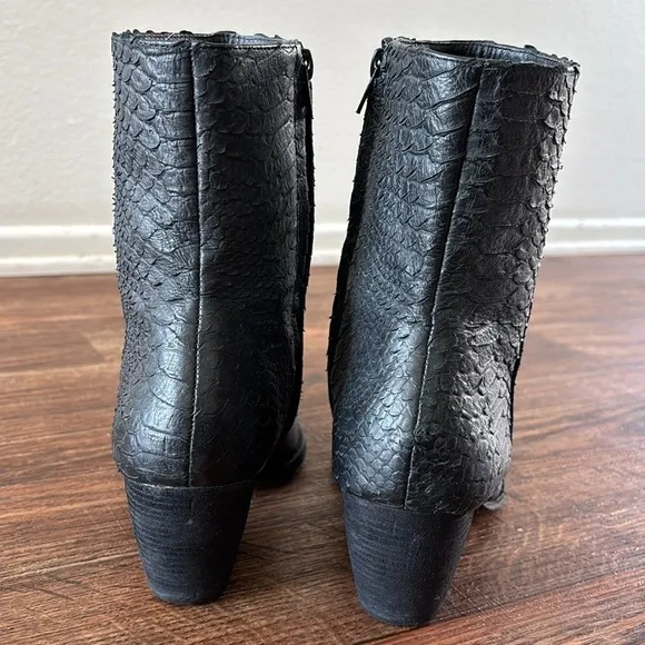 Matisse Caty Black Snake Leather Mid Calf Boots MATISSE CATY ANKLE BOOT