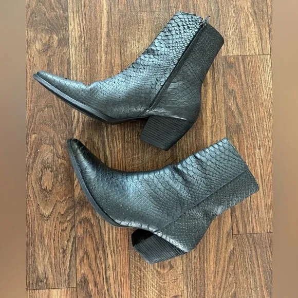 Matisse Caty Black Snake Leather Mid Calf Boots MATISSE CATY ANKLE BOOT