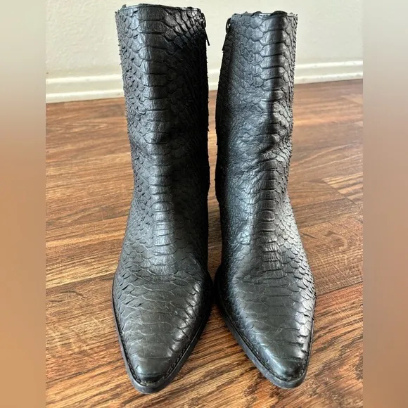Matisse Caty Black Snake Leather Mid Calf Boots MATISSE CATY ANKLE BOOT
