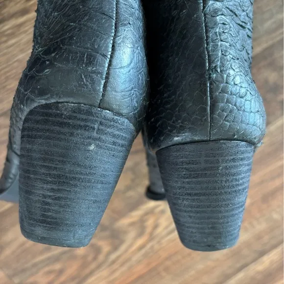 Matisse Caty Black Snake Leather Mid Calf Boots MATISSE CATY ANKLE BOOT