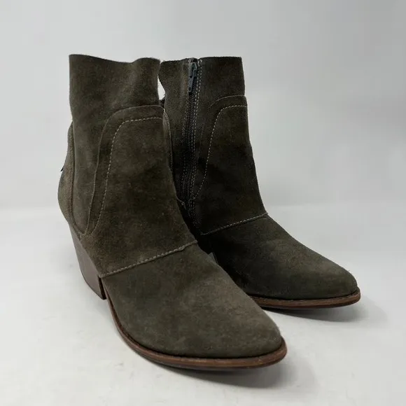 Matisse Laney Suede Leather Ankle Bootie Tassel Womens 10M Western Chunky Heel