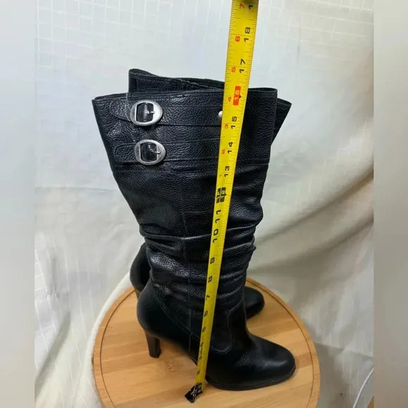 Matisse Womens Heeled Boots Black Leather Made in Brazil Size 8M New Mid Calf