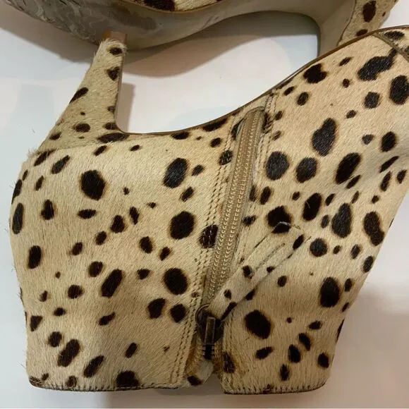Matisse Nugent SZ 10 M Bootie Calf Hair Leather Leopard Cheetah Ankle Boots