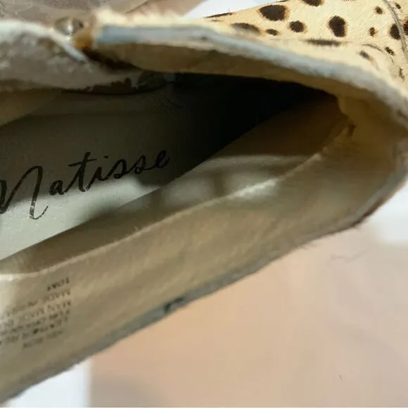 Matisse Nugent SZ 10 M Bootie Calf Hair Leather Leopard Cheetah Ankle Boots