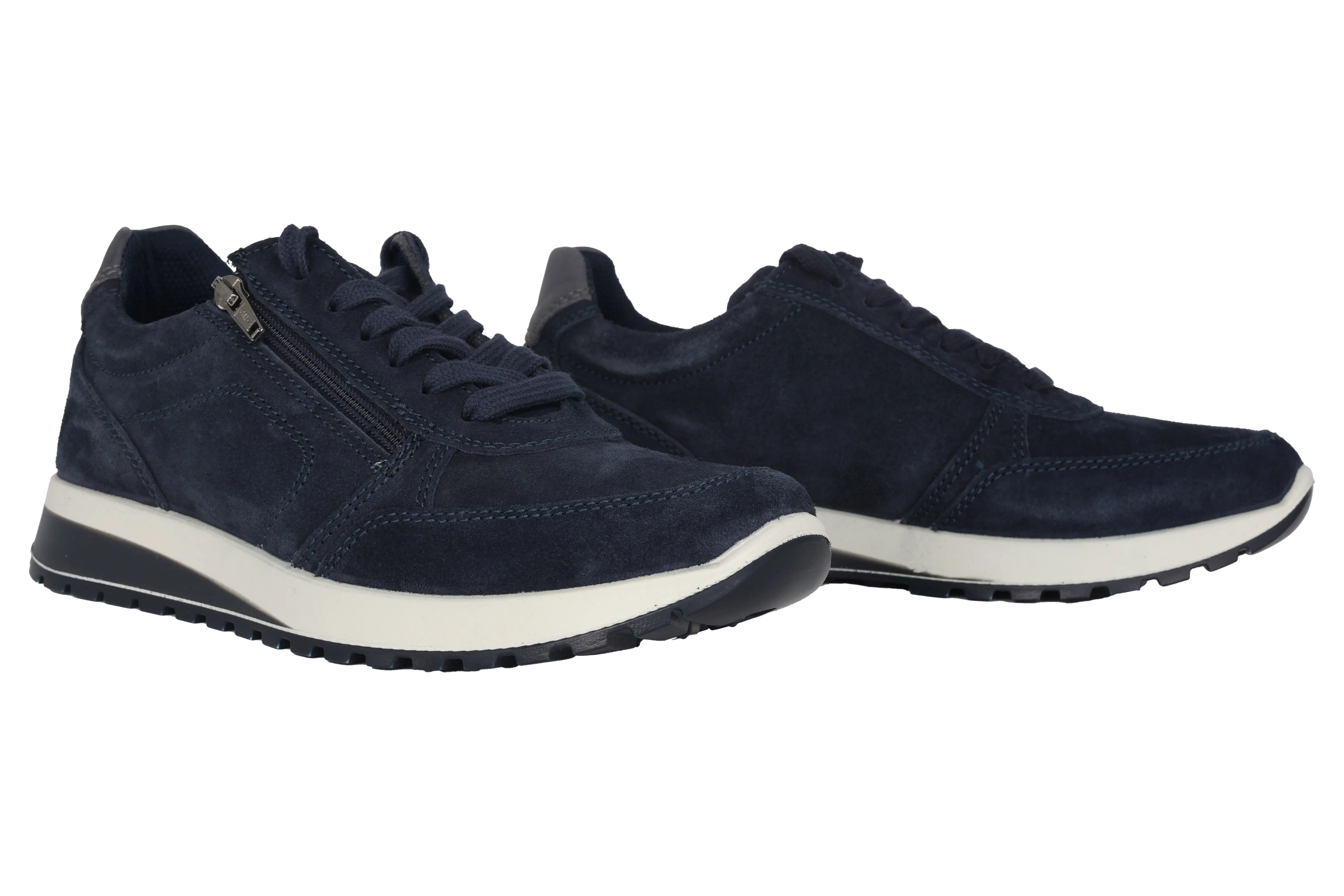 'Matteo' men's wide fit (H) lace-zip sneaker - Blue