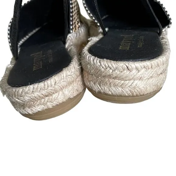 MAYPOL Woven Sling Back Espadrilles SandalsBlack Tan 40