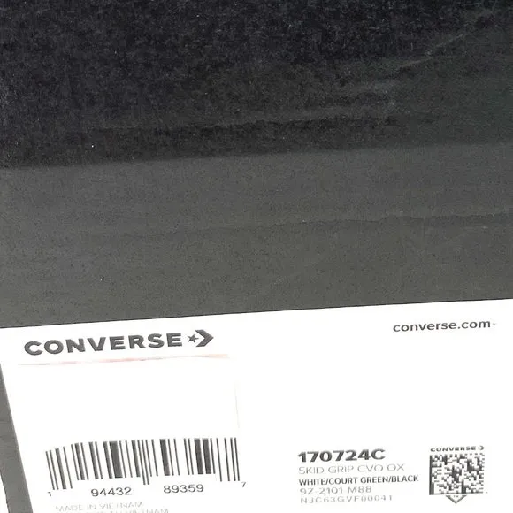💖MEGA SALE💖Converse Men's SKID GRIP CVO OX White Print Canvas Low Top 170724