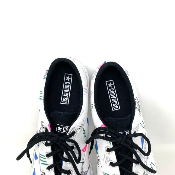 💖MEGA SALE💖Converse Men's SKID GRIP CVO OX White Print Canvas Low Top 170724