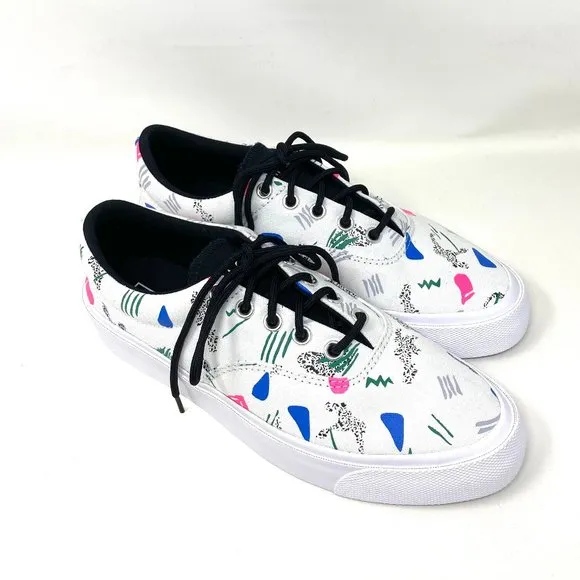 💖MEGA SALE💖Converse Men's SKID GRIP CVO OX White Print Canvas Low Top 170724