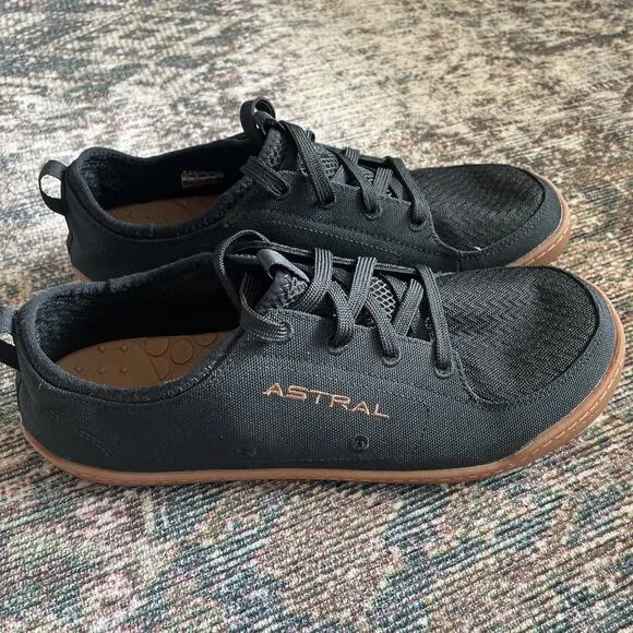 Mens 8 Astral Loyak Sneakers Boat Shoes Black Trail Lace Up Minimalist Barefoot