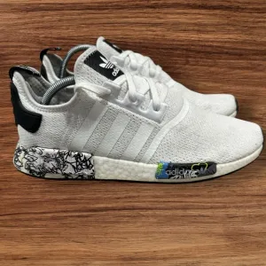 Men’s Adidas NMD R1 Nomad White / Black Graffiti Plugs, Size 11.5 Boost …