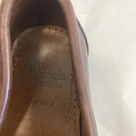 Men's Allen Edmonds Kearney Burgundy Penny Loafers Size 9 d