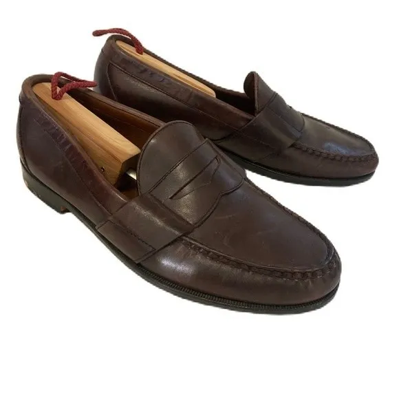Men's Allen Edmonds Kearney Burgundy Penny Loafers Size 9 d