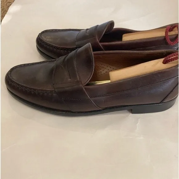 Men's Allen Edmonds Kearney Burgundy Penny Loafers Size 9 d