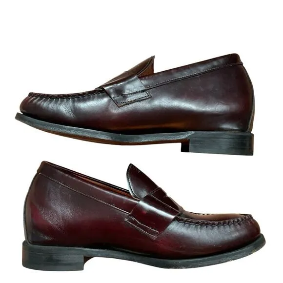 Men’s brown penny loafers with lift for height 7.5