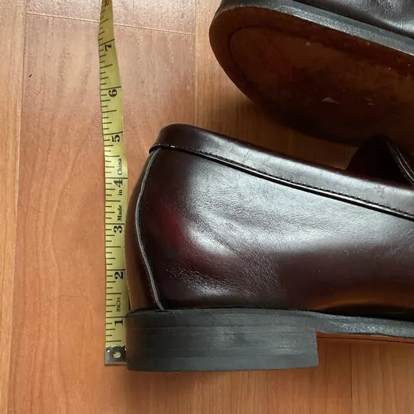 Men’s brown penny loafers with lift for height 7.5