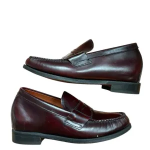 Men’s brown penny loafers with lift for height 7.5
