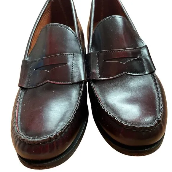 Men’s brown penny loafers with lift for height 7.5