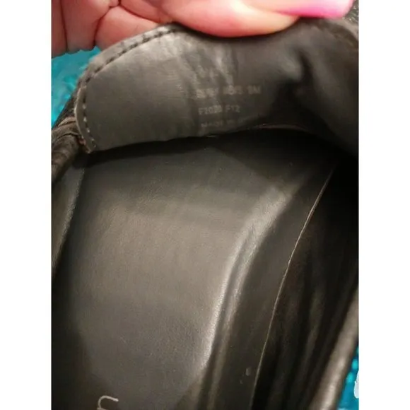 Men's Calvin Klein Derek Slip On Black Driving Loafers Spell Out On Front 9M