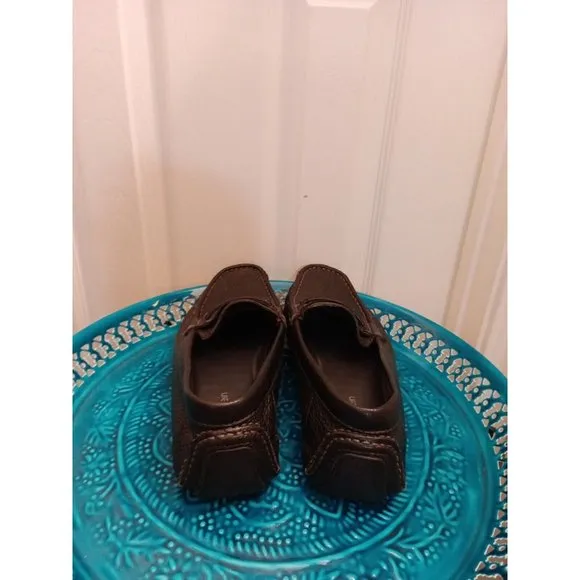Men's Calvin Klein Derek Slip On Black Driving Loafers Spell Out On Front 9M