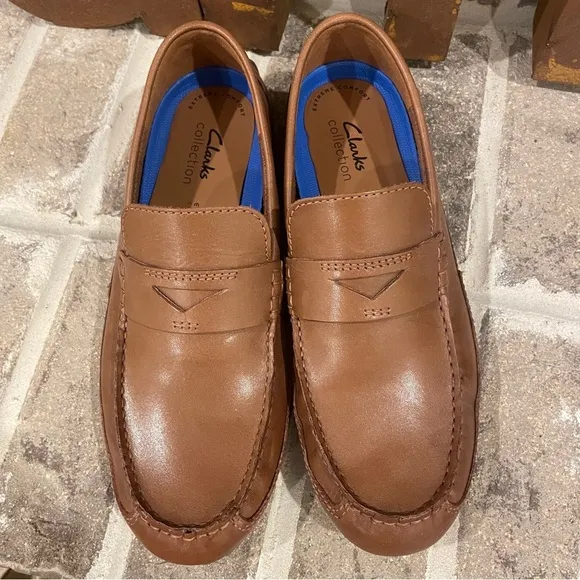 Men's Clarks Brown Leather Driving Loafers Size 8.5