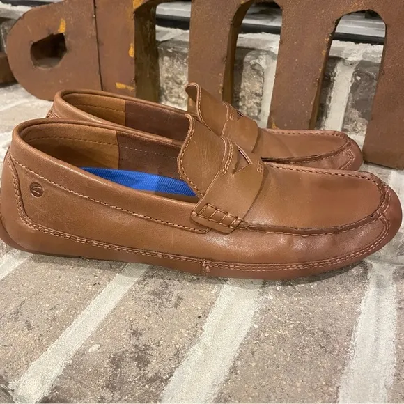 Men's Clarks Brown Leather Driving Loafers Size 8.5