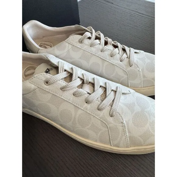 Men's Coach Low Top Sneakers 11.5 D Signature G4949 Chalk Off-White NWT Shoes