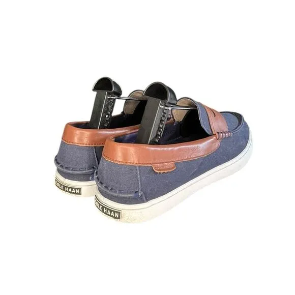 Men's Cole Haan Nantucket Penny Loafers Canvas Size 9 Blue White