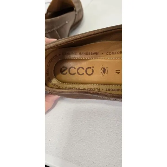Mens Ecco Classic‎ Driving Shoe Loafer EU 41 US  8.5 Brown Leather Comfort