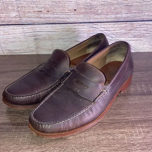 Mens Johnston &amp; Murphy 9M Penny Brown Sheepskin Loafers