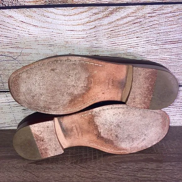 Mens Johnston &amp; Murphy 9M Penny Brown Sheepskin Loafers