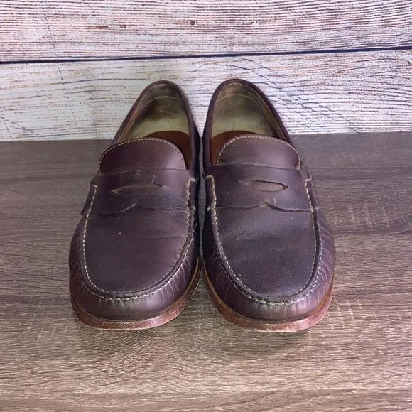 Mens Johnston &amp; Murphy 9M Penny Brown Sheepskin Loafers