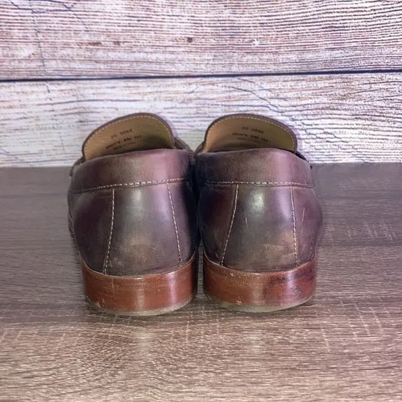 Mens Johnston &amp; Murphy 9M Penny Brown Sheepskin Loafers